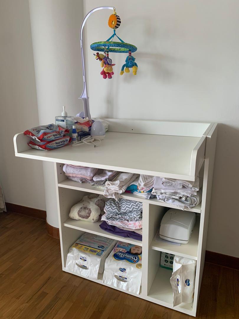 SMÅSTAD Changing table, white pale pink/with 3 drawers, 353/8x311/2x393/8  - IKEA