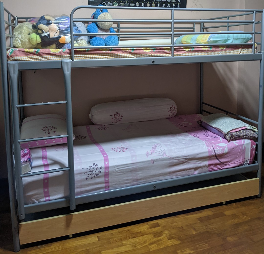 Ikea Svarta Bunk Bed frame, Furniture & Home Living, Furniture, Bed