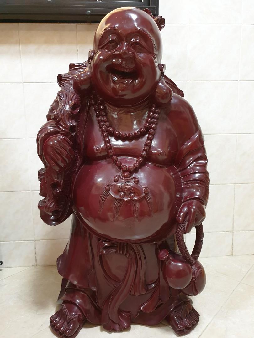 Big Laughing Buddha Statue with money bag (90cm/ 35" Height), Hobbies