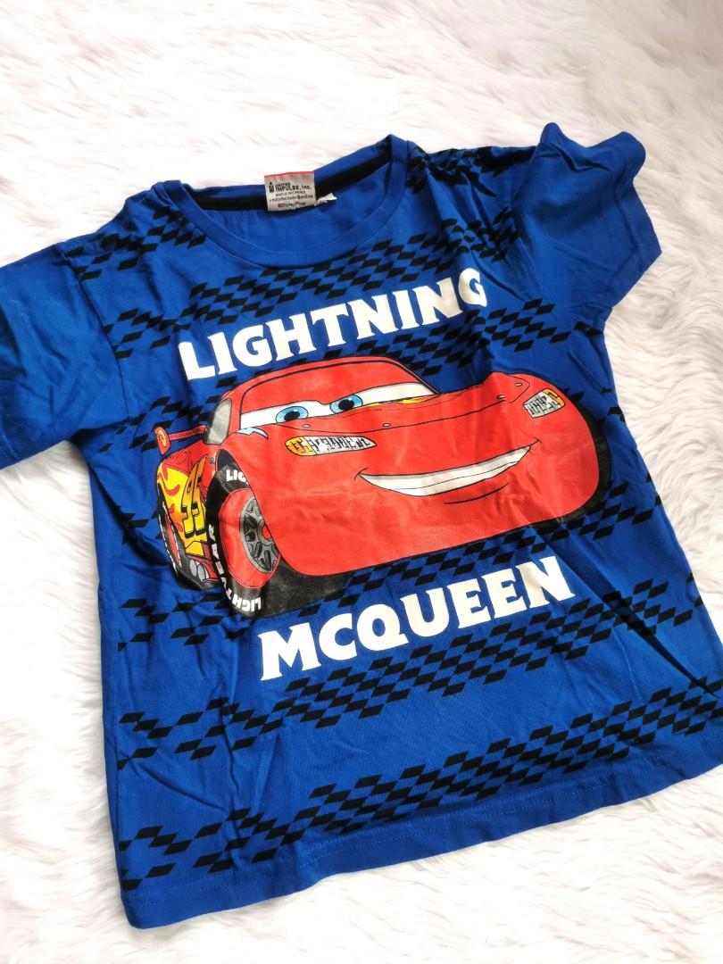 Babyhug Full Sleeves Winter Wear Tee Lightening McQueen Print  - Blue