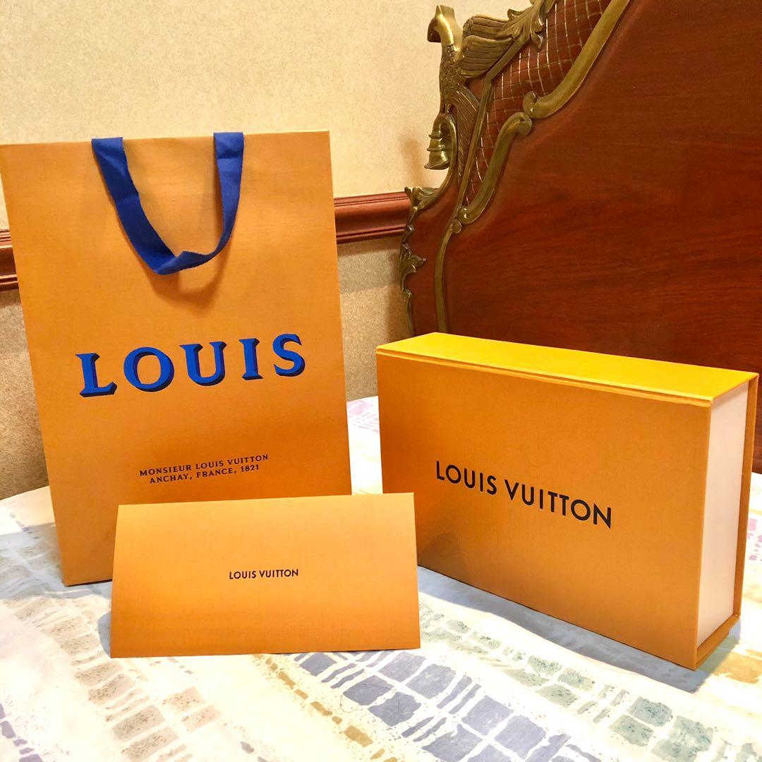 XXL LOUIS VUITTON AUTHENTIC PAPERBAG with inclusions - receipt envelope and  gift tag/card (LV Luxury Dior), Luxury, Bags & Wallets on Carousell