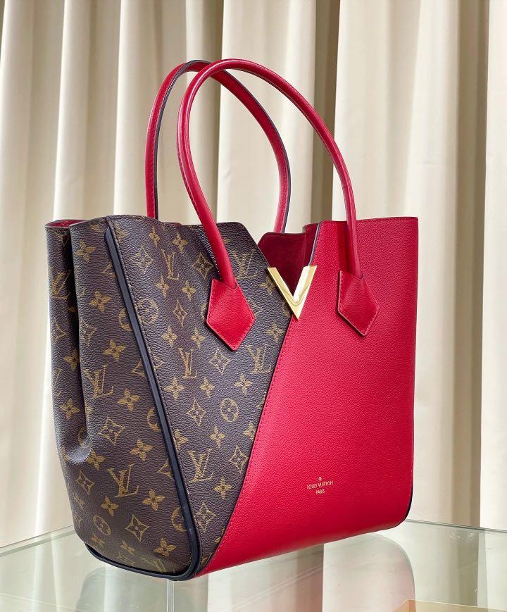 LOUIS VUITTON Kimono Monogram Calfskin Tote Bag Cerise-US