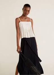 Mango black midi skirt