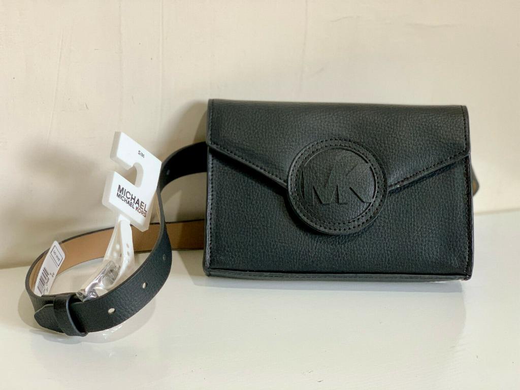 Michael kors black leather fanny pack store