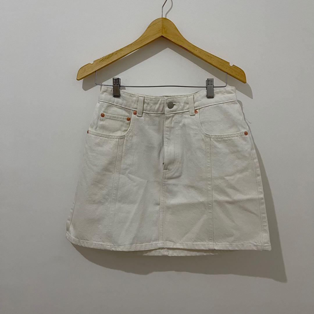 Pomelo Sustainable Denim High Waist Skirt Rok Mini Preloved Thrift