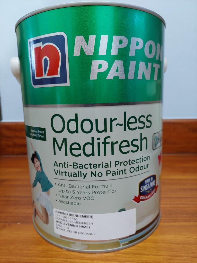 Nippon Paint Odourless Medifresh 5 Litre Can (Color Evening Haze 9005), Furniture & Home Living