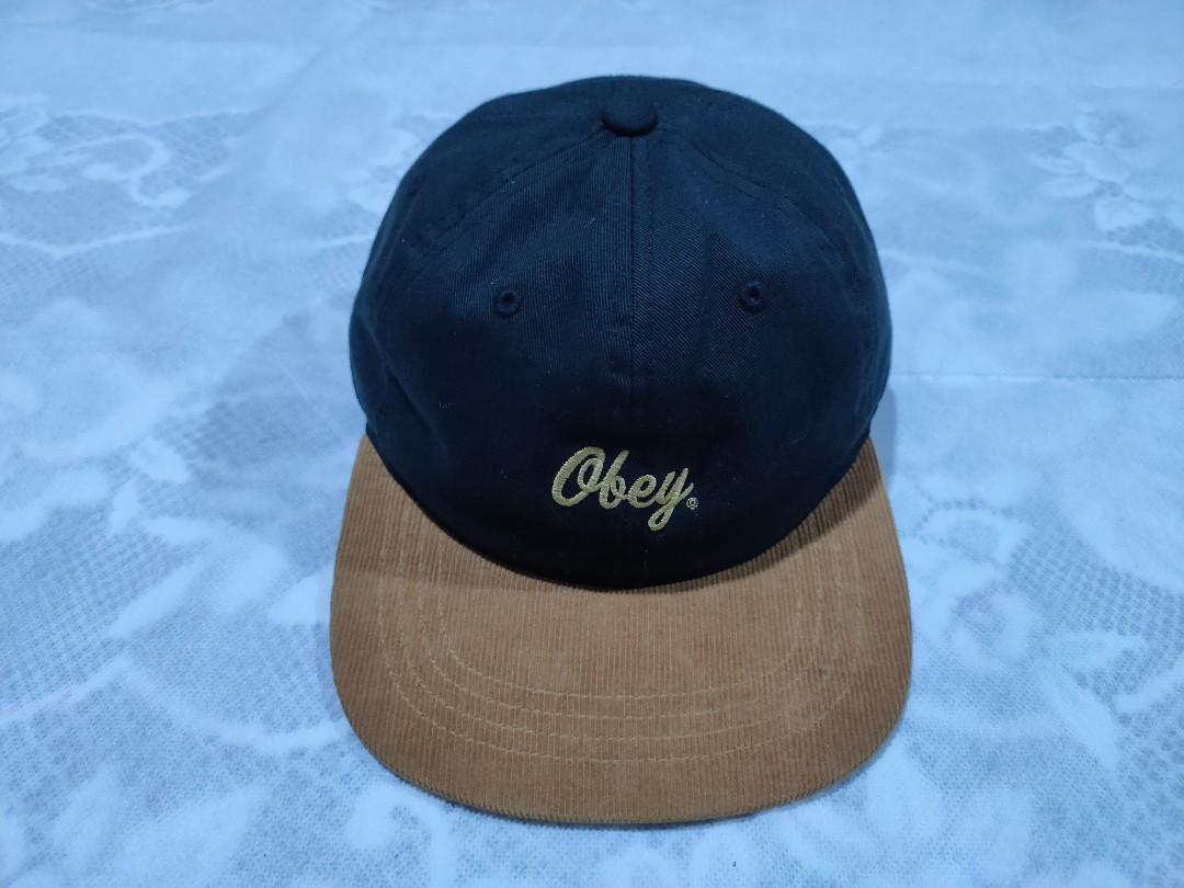 Obey leather strap back cap