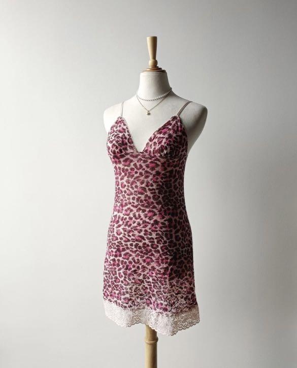RARE Victoria's Secret Pink Leopard Sexy Slip Dress, Women's