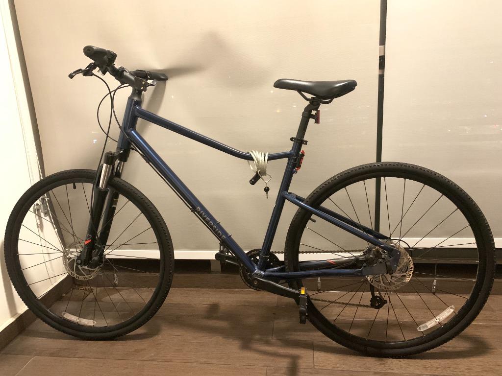 Riverside 500 Disc Brake 9sp Hybrid Bike Blue Sports Equipment Bicycles Parts Bicycles on Carousell