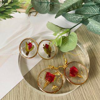 Romantic Rose Earrings - Stud / Dangle
