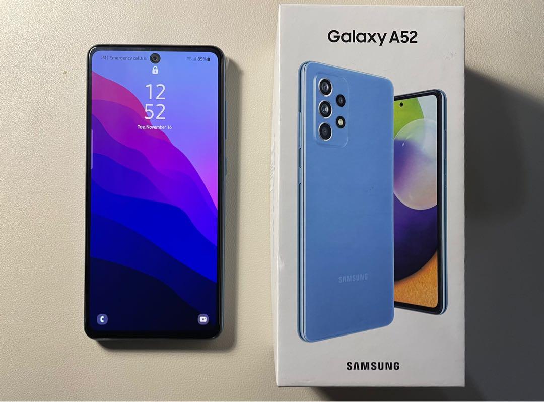 Samsung A52 (8gb RAM/256gb) (Category: Samsung) located in Quezon City. Submitted by jakerrest (Listing ID 1127381581, Image 1). Description: Samsung a52 (Blue- 8gb RAM/256 gb) for sale only No issue; no scratches or dents Php 12,990 Complete package (charger, manuals, sim ejector, box) With case and screen protector Meetup only (Tomas Morato Q.C or Cabanatuan City/ Santa Rosa N.E) Rfs: Extra phone, iOS user..