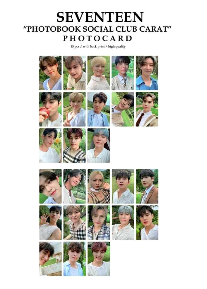 SEVENTEEN Social Club 写真集 トレカ SEVENTEEN SOCIAL CLUB CARAT PHOTOCARDS (read the NOTE), Hobbies
