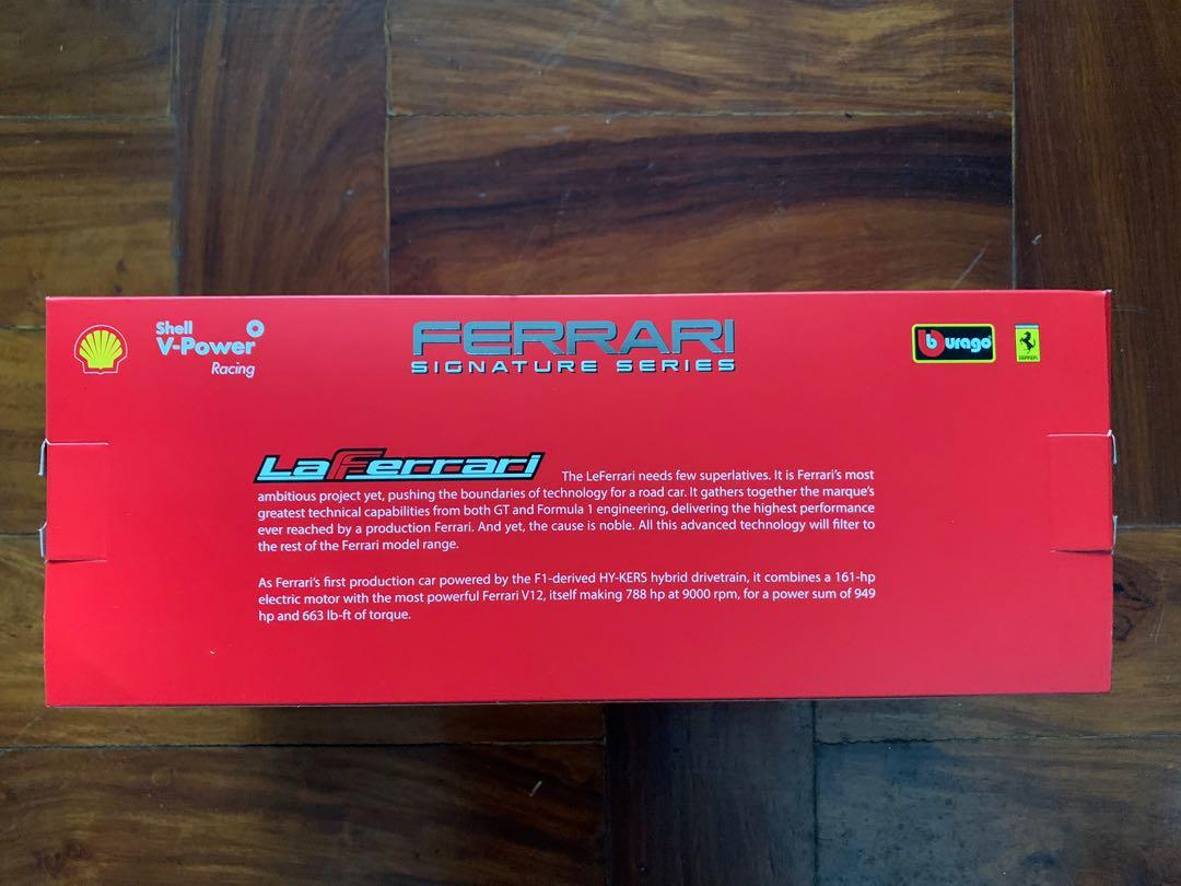 Shell La Ferrari Burago (Category: Vehicle & Diecast Models) located in Pasig City. Submitted by joeytanyag (Listing ID 1127393355, Image 3). Description: For Sale! 2017 Shell V-Power Racing BURAGO 1/18 nib LA FERRARI Signature Series Die Cast For faster transaction 09175525145.