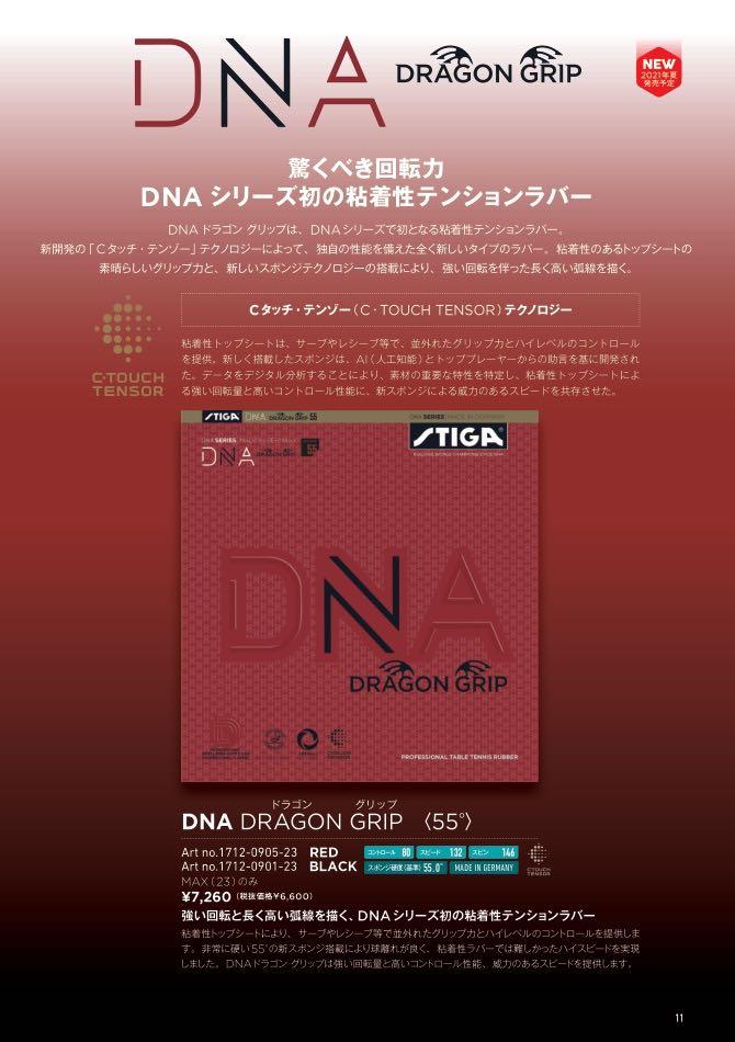 Stiga Tafeltennis Rubber DNA Dragon Grip 55, 2.3 voor maximale controle