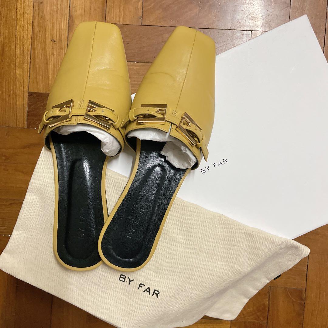 Shoes Clearance Sale Authorised By Far leather flats Mustard colour