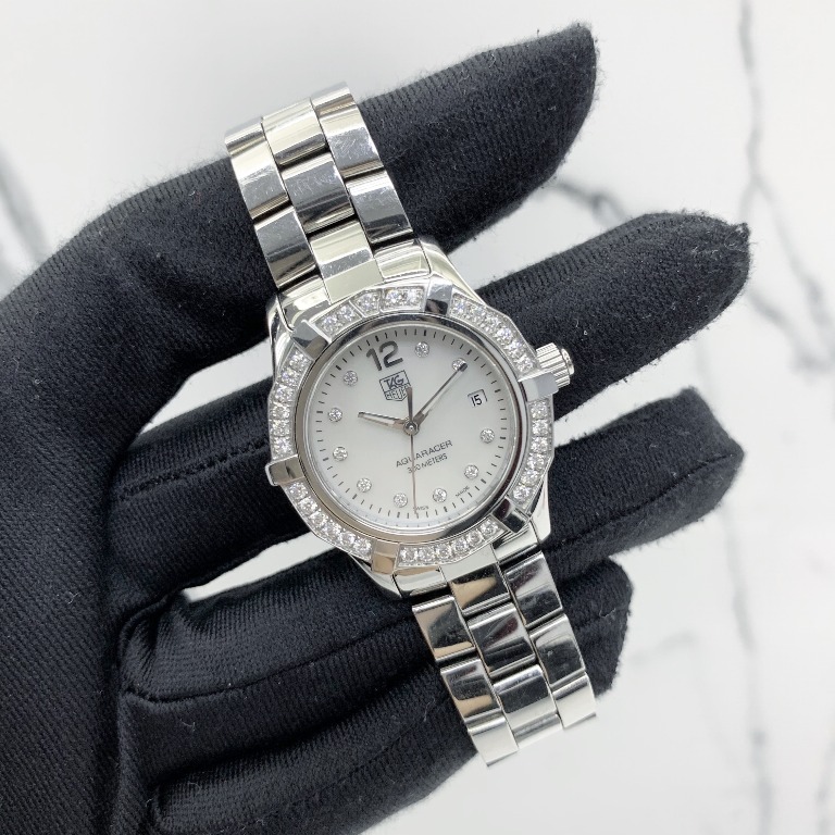 TAG HEUER WAF1416 AQUARACER DIAMOND 10P BEZEL QUARTZ WOMEN WATCH 217023153