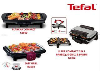 Tefal Grillers CB500, BG903, GC302 brand-new with warranty warehouse price