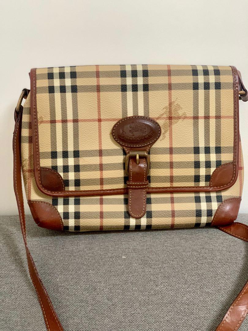 Authentic Vintage Burberry Haymarket Flap Messenger bag, Luxury, Bags &  Wallets on Carousell