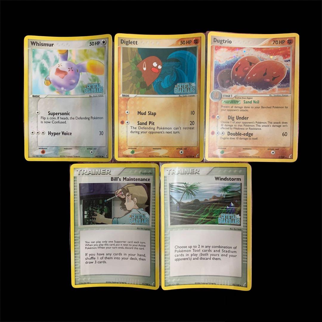 Whismur / Diglett / Dugtrio / Bill's Maintenance / Windstorm Ex Crystal  Gurdian Reverse Holo / Holo Vintage Pokemon Cards TCG, Hobbies & Toys, Toys  & Games on Carousell