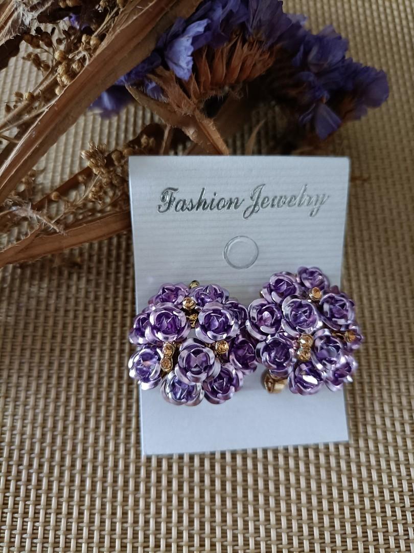 Purple rose clearance earrings
