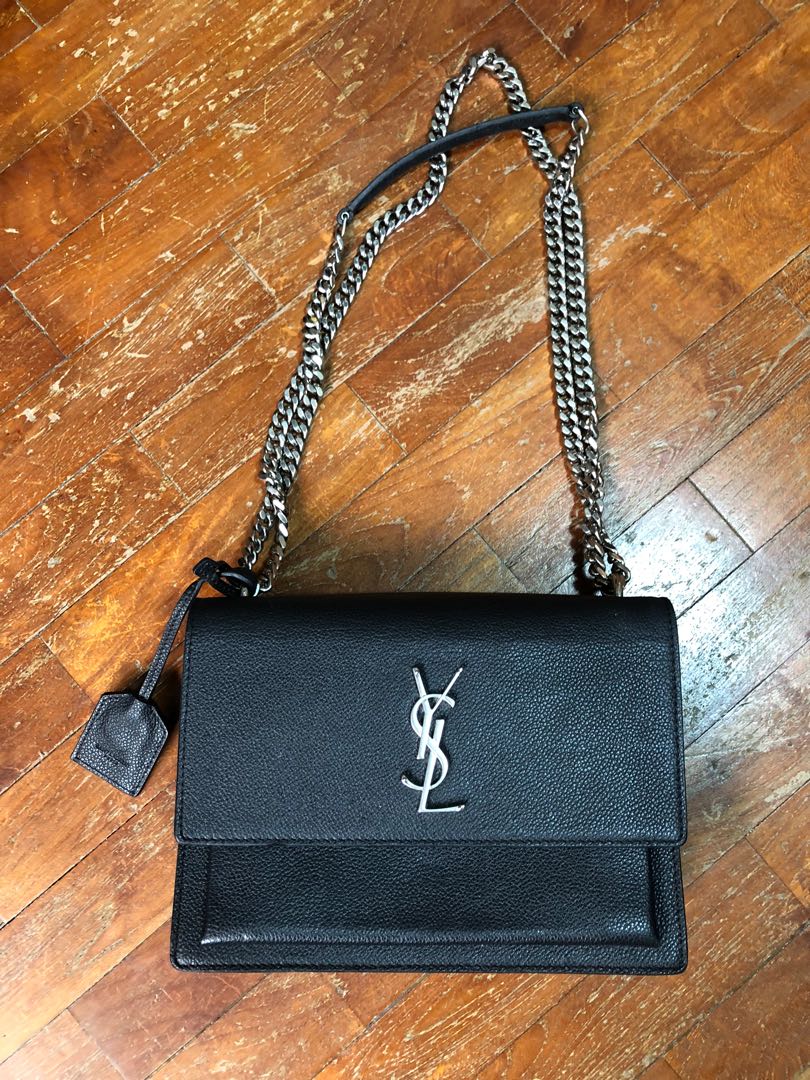 YSL Black Sunset Bag, Women's Fashion, Bags & Wallets, Cross-body Bags ...