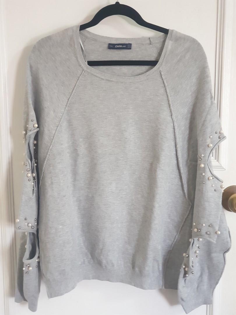 zara beaded sweatshirt