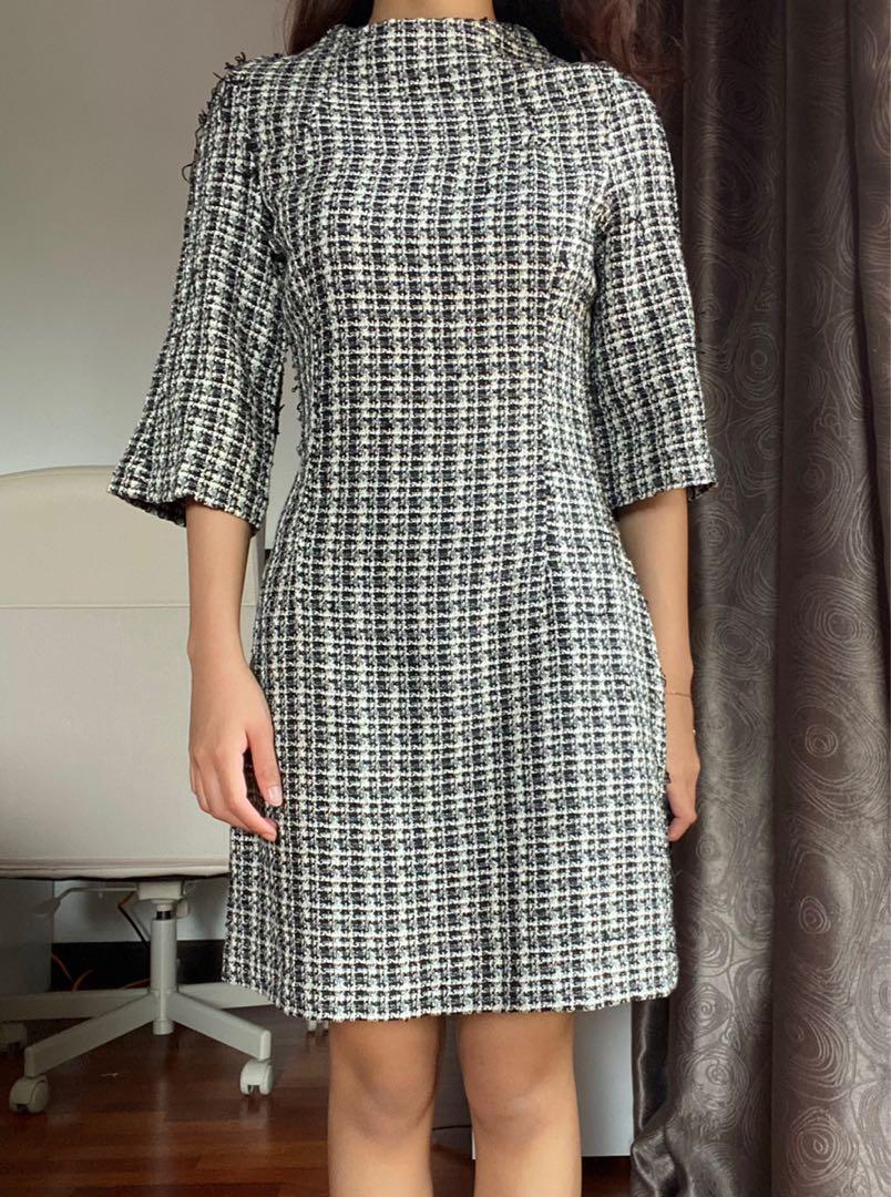 Zara Black White Tweed Dress Women s Fashion Dresses Sets