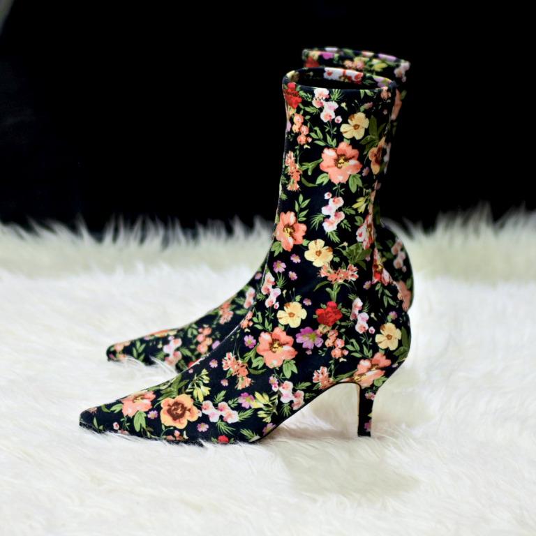 Zara clearance floral boots