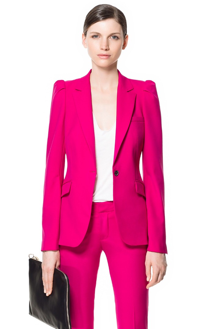 Hot pink blazer zara store