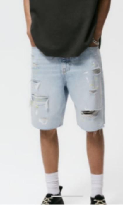 ZARA MAN 2021 RIPED JEANS BERMUDA 