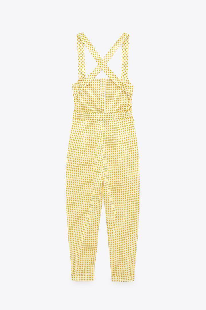 Zara yellow gingham jumpsuit Outlet