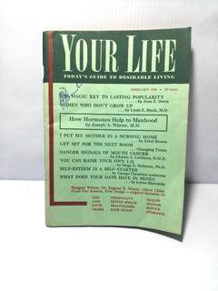 1954 YOUR LIFE (Today's Guide to Desirable Living) Volume 34 No. 2 Publication Book Journal, Vintage and Collectible