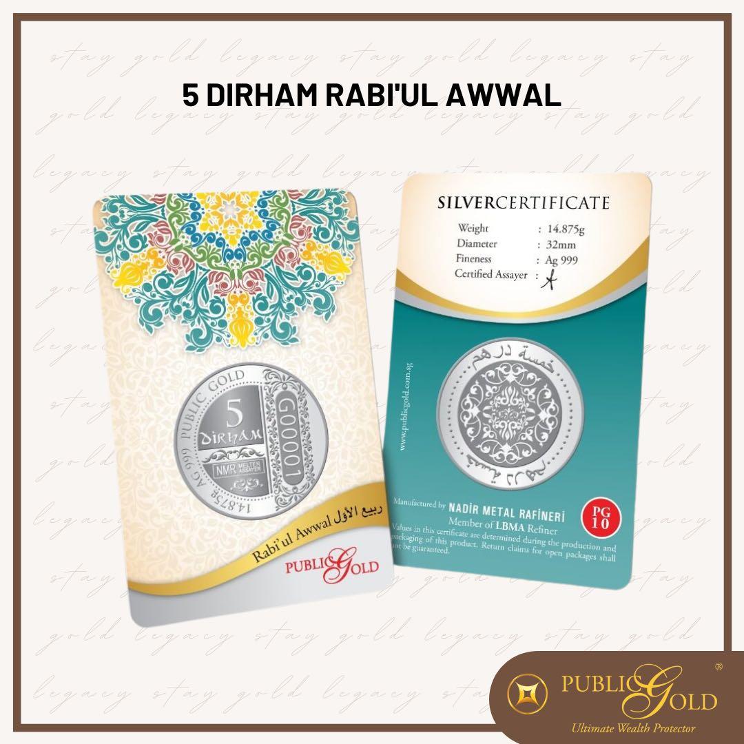 5 Dirham Bulan Islam Muharram Safar Rabiul Awwal Public Gold