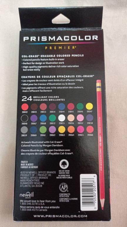  Prismacolor Col-Erase Erasable Colored Pencils, 24