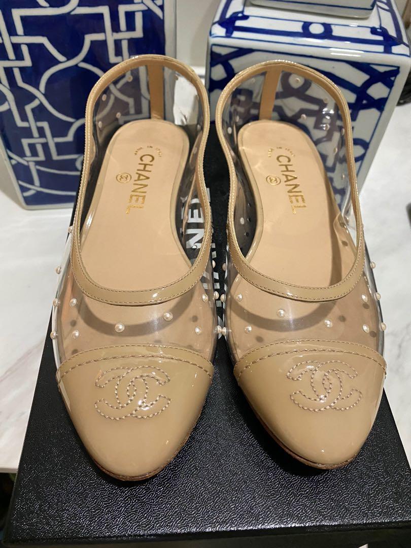 Authentic CHANEL Ballerina Transparent CC pearl Luxury