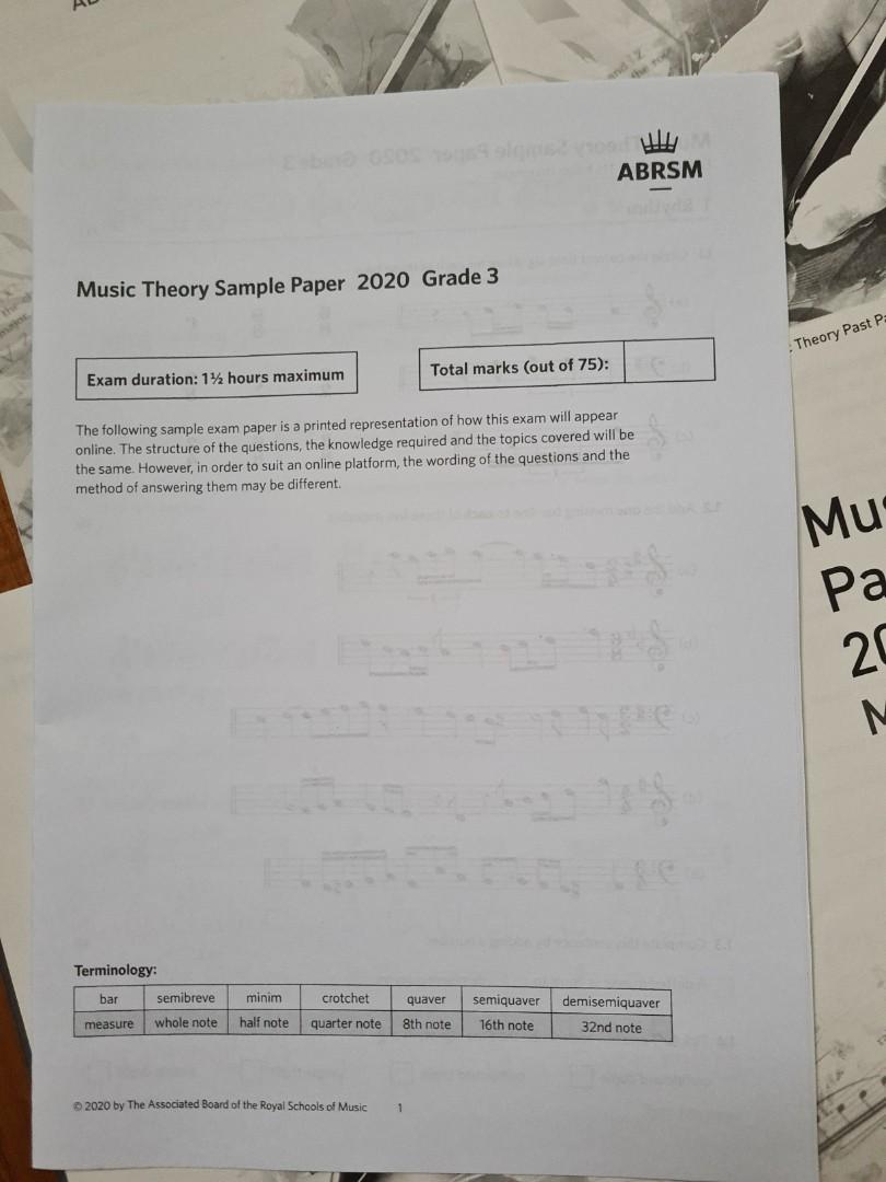 ABRSM Grade 3 Music Theory past papers (2011, 2012, 2013, 2014 ...