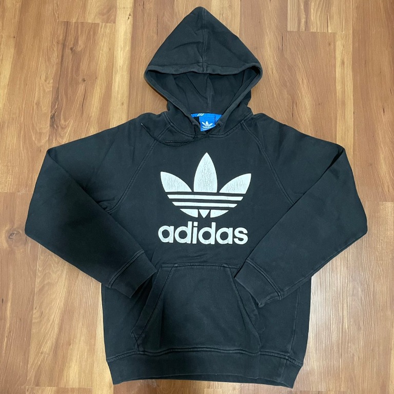 Adidas Original Hoodie Hitam Fesyen Pria Pakaian Atasan di Carousell