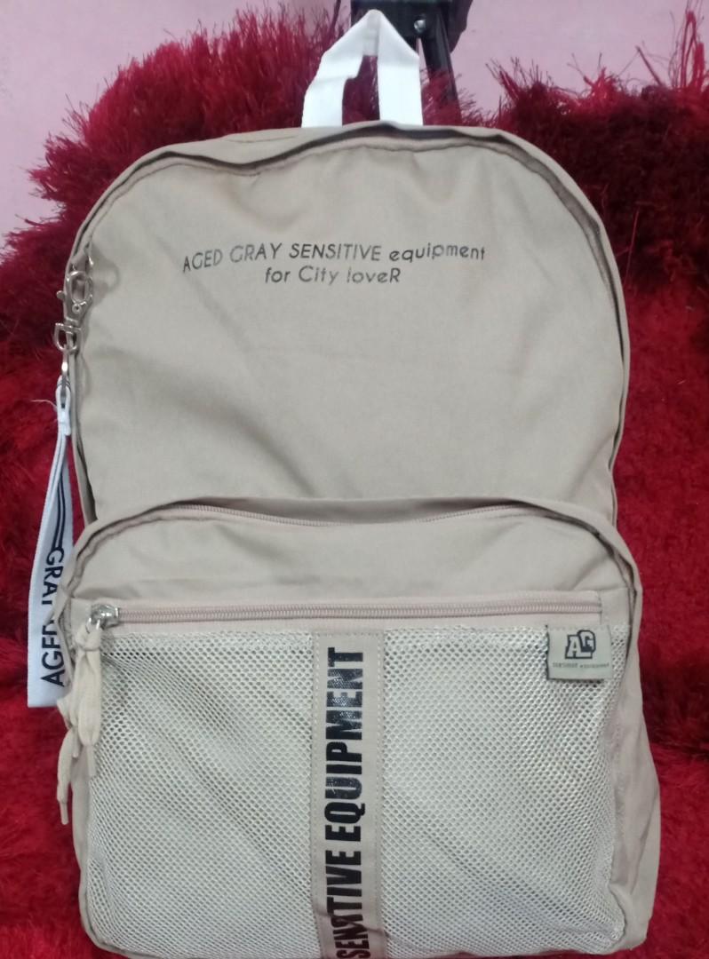Aged shop gray backpack
