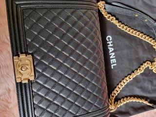 Authentic Chanel New Medium Le Boy Black
