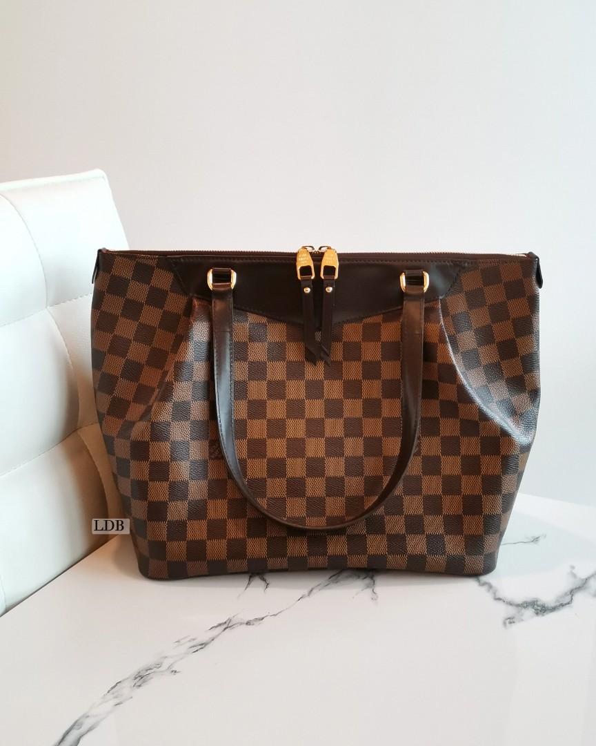 louis vuitton n51105 neverfull (gi4123) mm shoulder tote bag damier ebene  canvas gold hardware, no dust cover