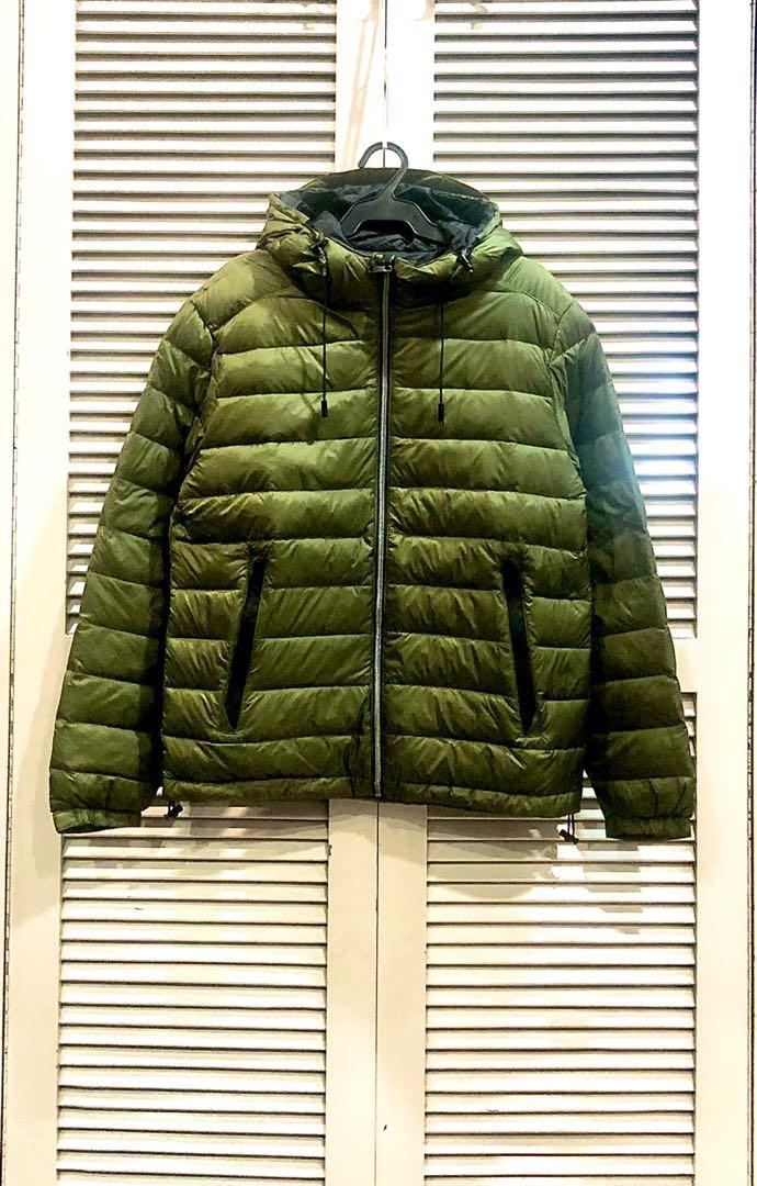 Zara green puffer jacket men clearance