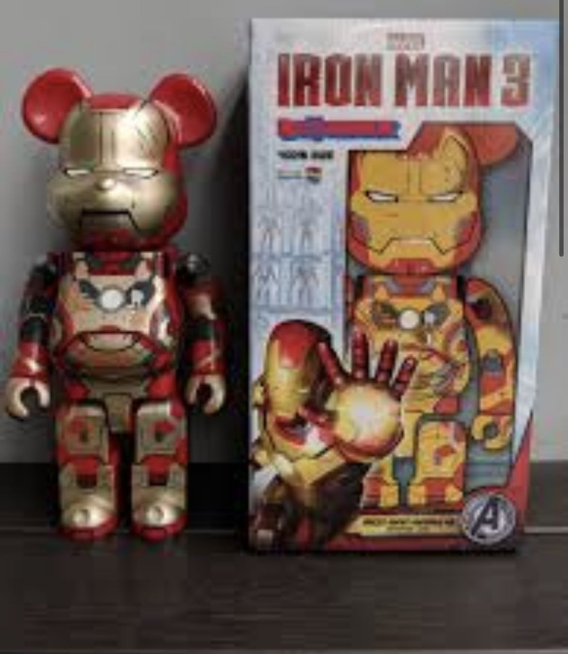 Bearbrick iron man mark 42 damage 1000%, 興趣及遊戲, 玩具& 遊戲類