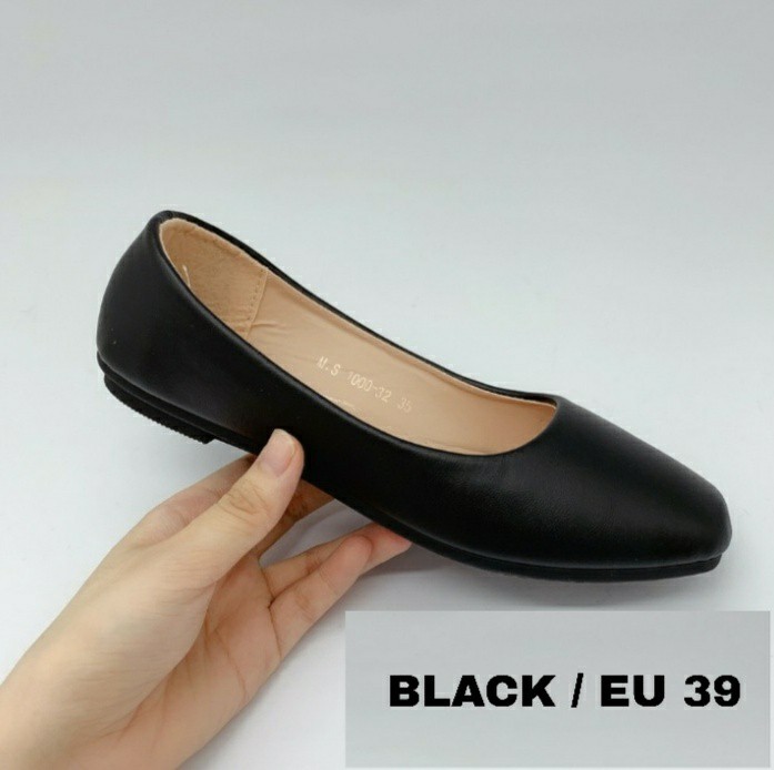 Black Flat Shoes Womens Eu 39, Women'S Fashion, Footwear, Flats & Sandals  On Carousell