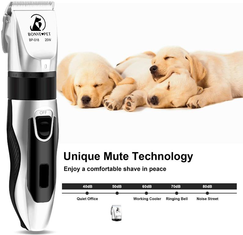 Bonve Pet Dog Grooming Kit, 2200Mah Pro Dog Cat Clippers Cordless Quiet Dog  Hair Clippers Trimmer