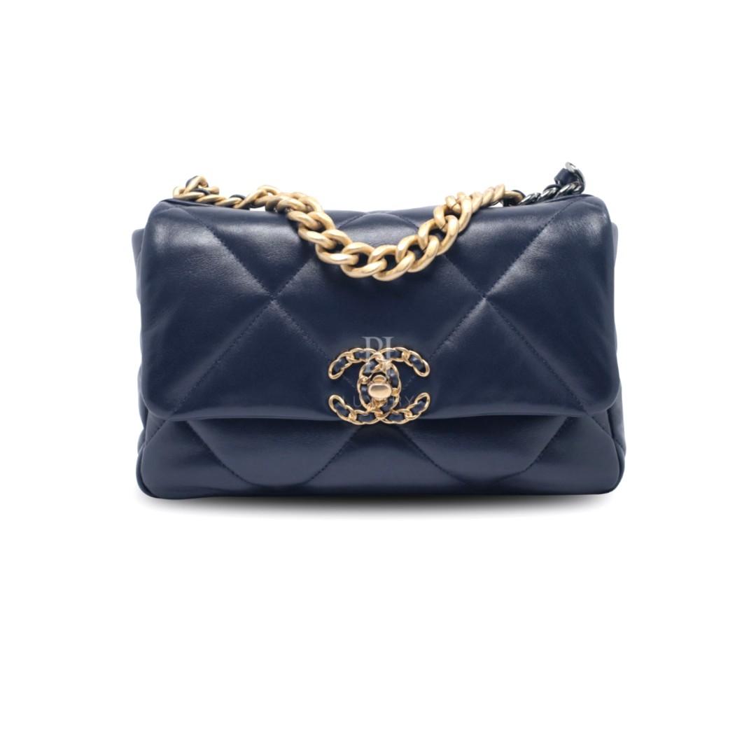 Chanel 19 Small Navy Lambskin, Luxury, Bags & Wallets on Carousell