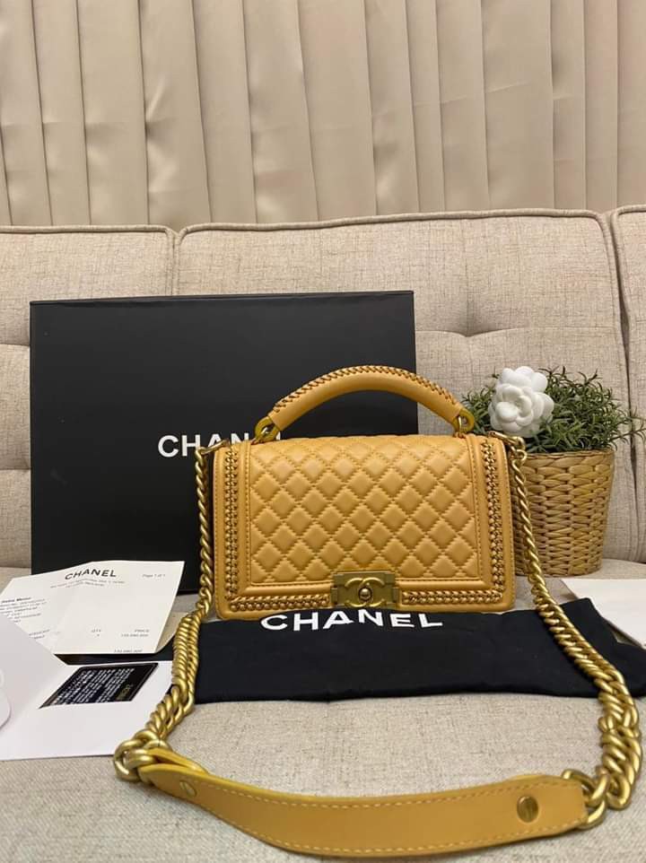 Chanel Leboy Top Handle Beige Ghw Series 24, Luxury, Bags & Wallets On  Carousell