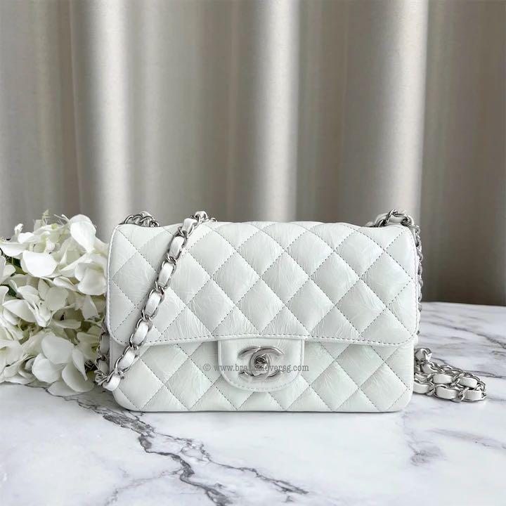 Chanel mini rectangular discount white