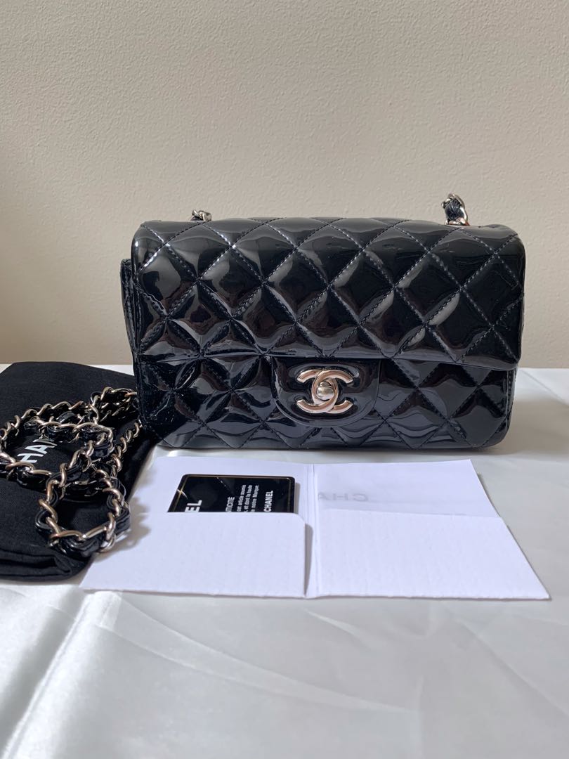 Chanel Mini Rectangle Shw Patent CF, Luxury, Bags & Wallets on Carousell