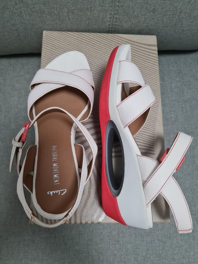 White clarks sandals hotsell