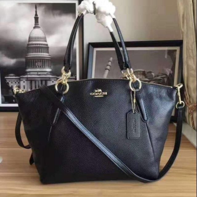 Authentic Coach Medium Kelsey Satchel Black
